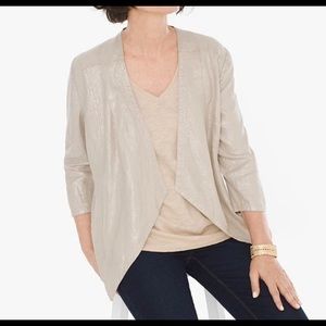 Chico's Foiled Linen Drape Jacket